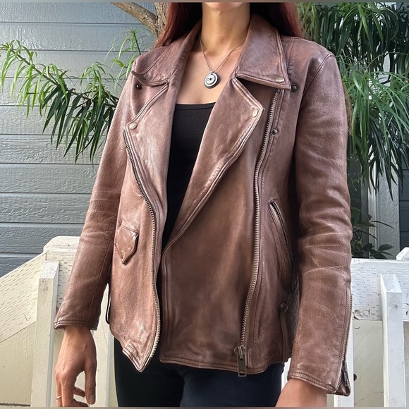 NWOT Free People Jealousy Leather Jacket Xsmall. Champagne. - Picture 7 of 14